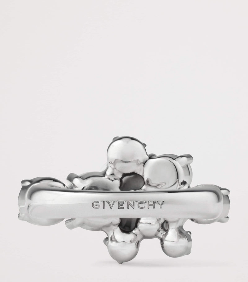Givenchy Crystal Pearl Ring in silver tone - British product