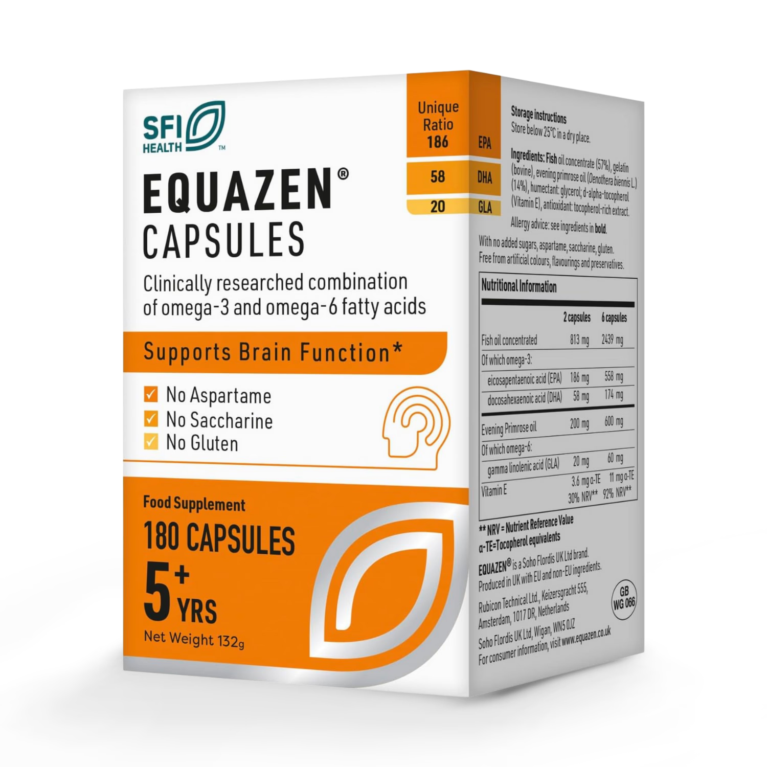 Equazen Omega supplement capsules 180 count, UK version