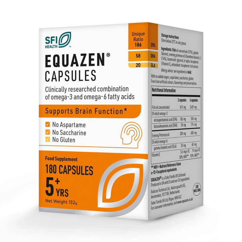 Equazen Omega supplement capsules 180 count, UK version