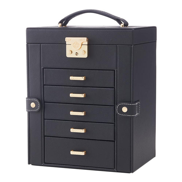 Livingandhome black jewellery box with mirror, imported from the UK