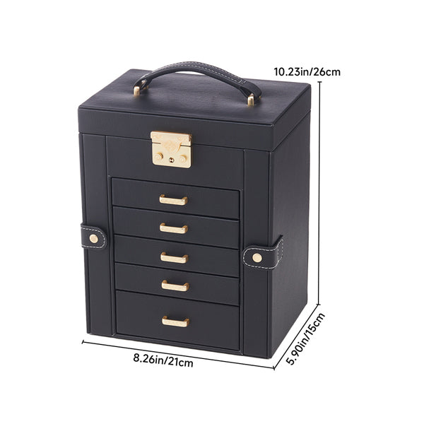 Livingandhome black jewellery box with mirror, imported from the UK