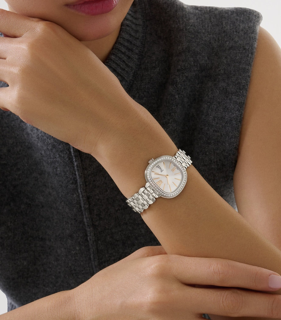 Piaget Sixtie watch 29mm stainless steel diamond bezel (British brand)
