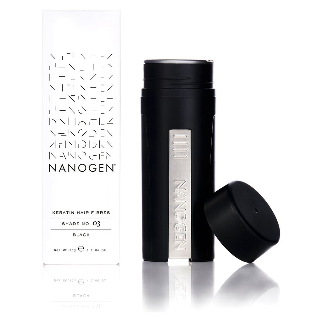 Nanogen Hair Thickening Keratin Fibres - Black 30g (2 months' supply)