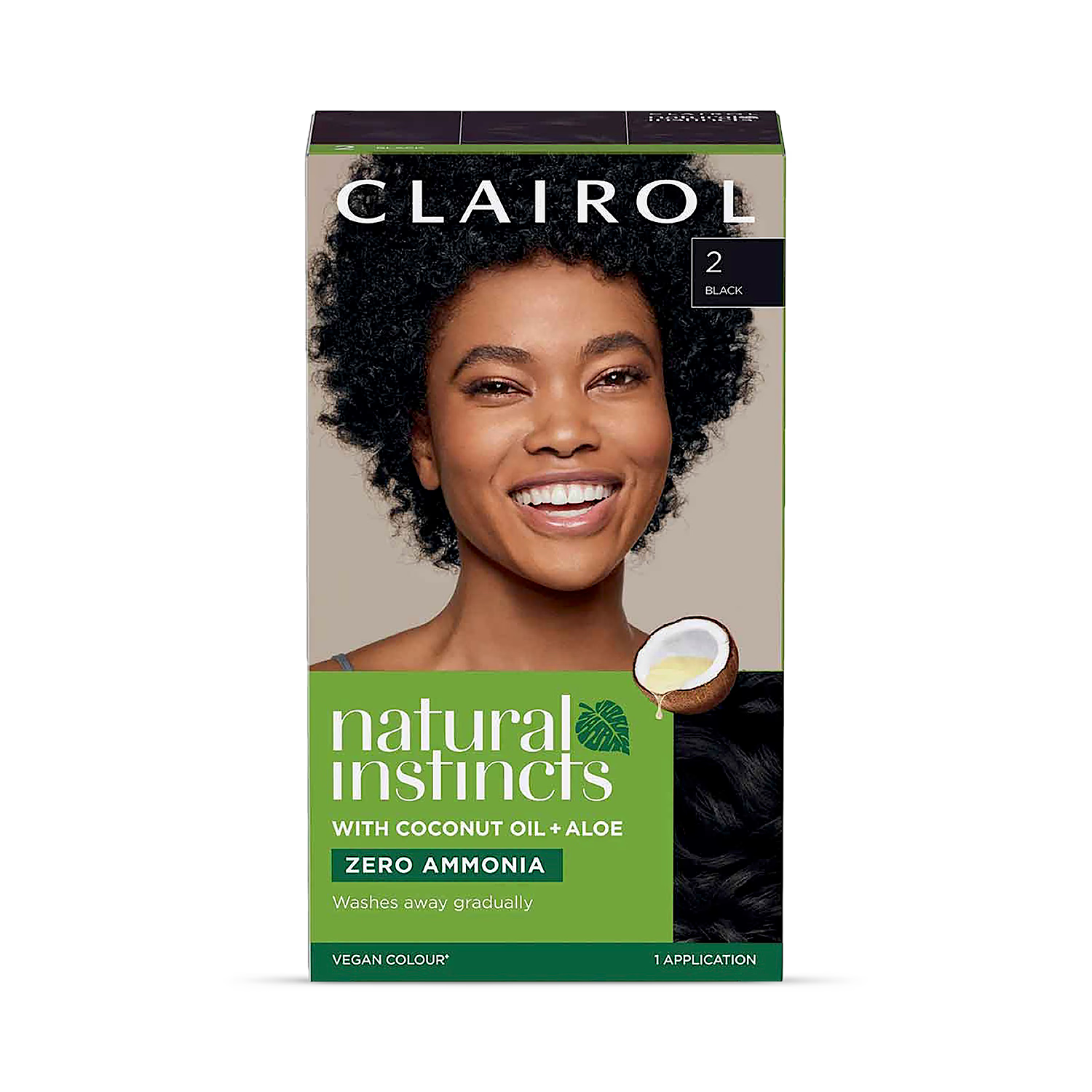 Clairol Natural Instincts Black 2 hair dye, imported from the UK