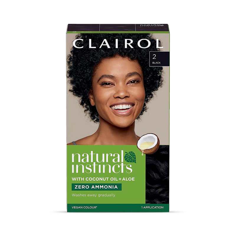 Clairol Natural Instincts Black 2 hair dye, imported from the UK