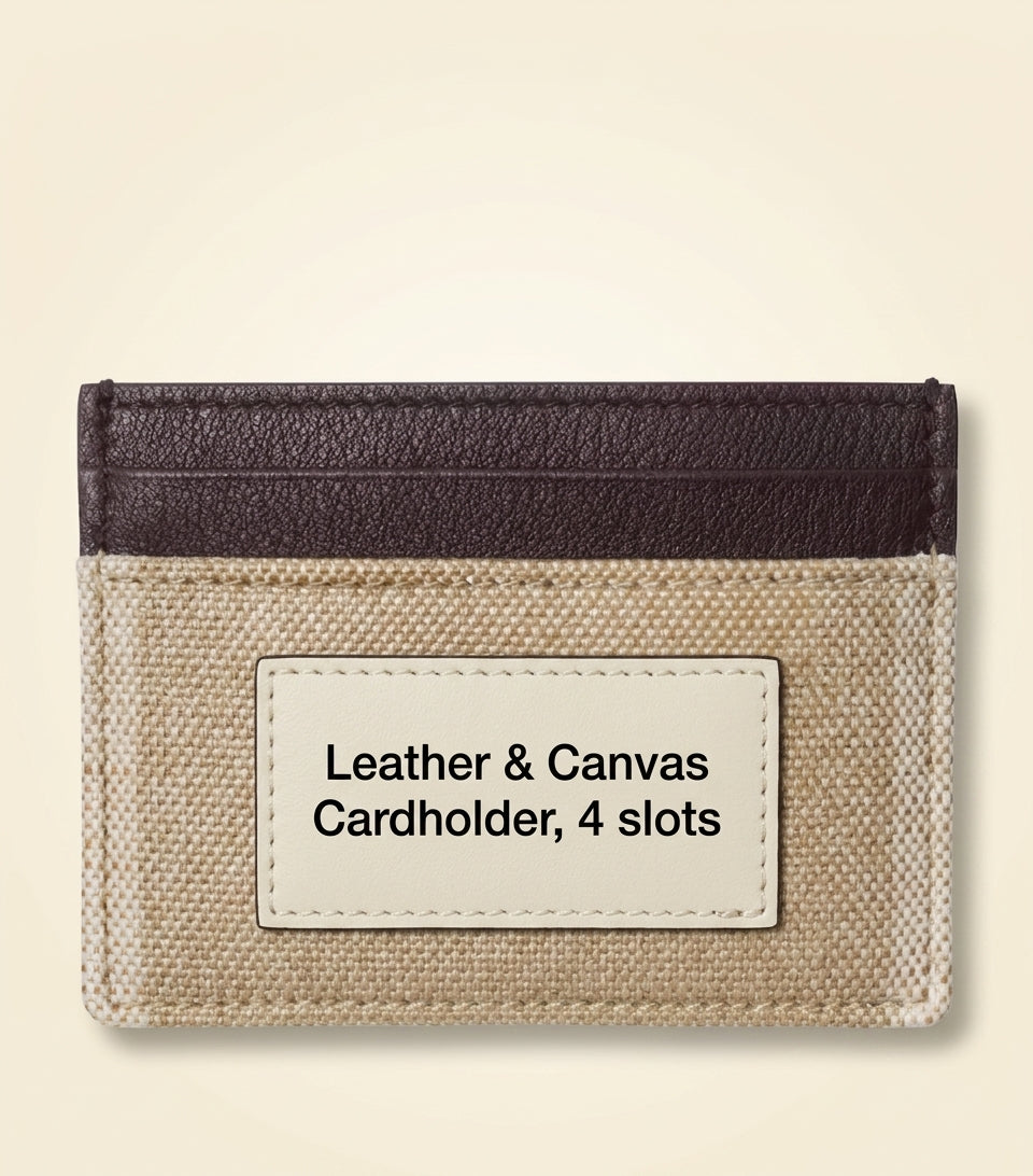 Burberry Check card holder with leather and cotton blend (British brand)