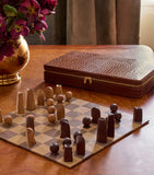 Aerin Leather Enzo Reiseschachset – Britisches Produkt