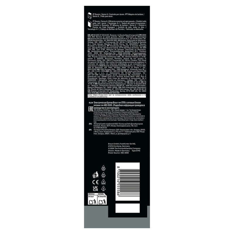 Braun Series 8 SensoAdapt electric shaver (British brand)