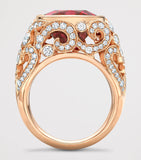 Boodles Royal Damask ring rose gold diamond garnet (British brand)