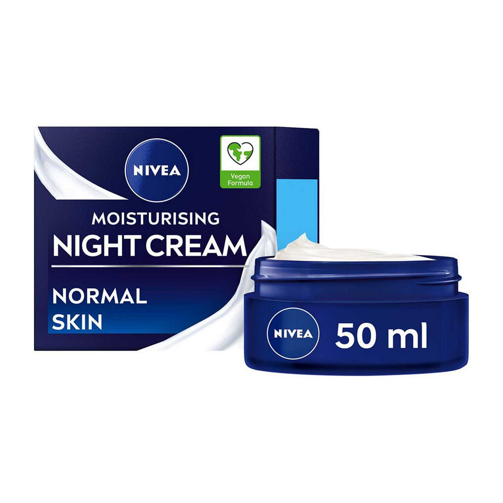 NIVEA 24H Moisture Moisturising Night Cream with Vitamin E for Normal Skin 50ml