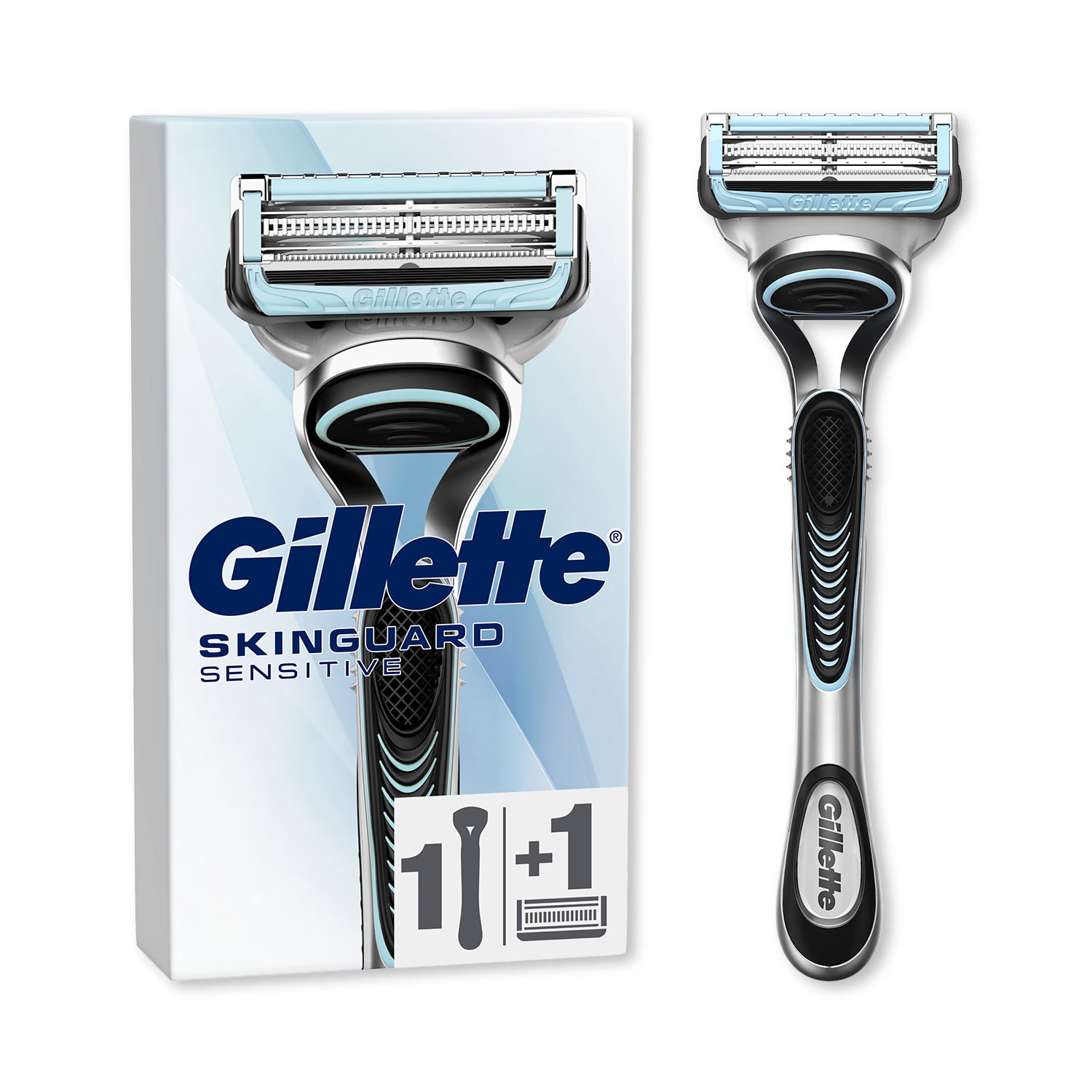 Gillette SkinGuard Sensitive razor handle and refill, UK version