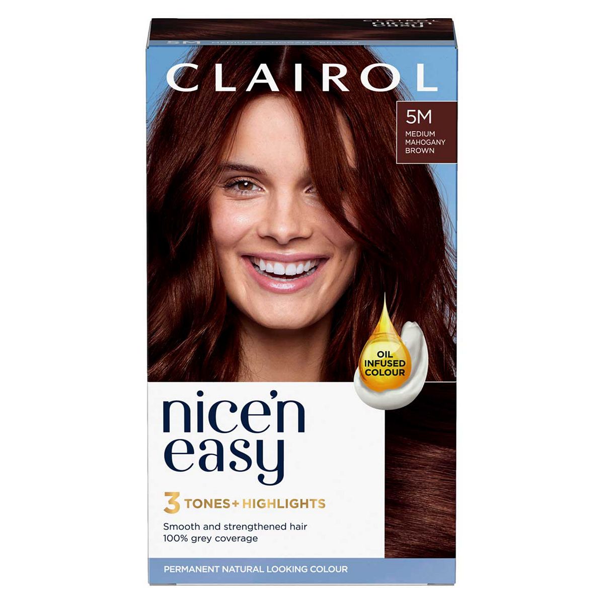 Clairol Nice'n Easy Crème Oil Infused Permanent Hair Dye 5M Medium Mahogany Brown 177ml GOODS Boots   