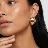 MUCHV gold oval stud earrings 2.85cm - British product