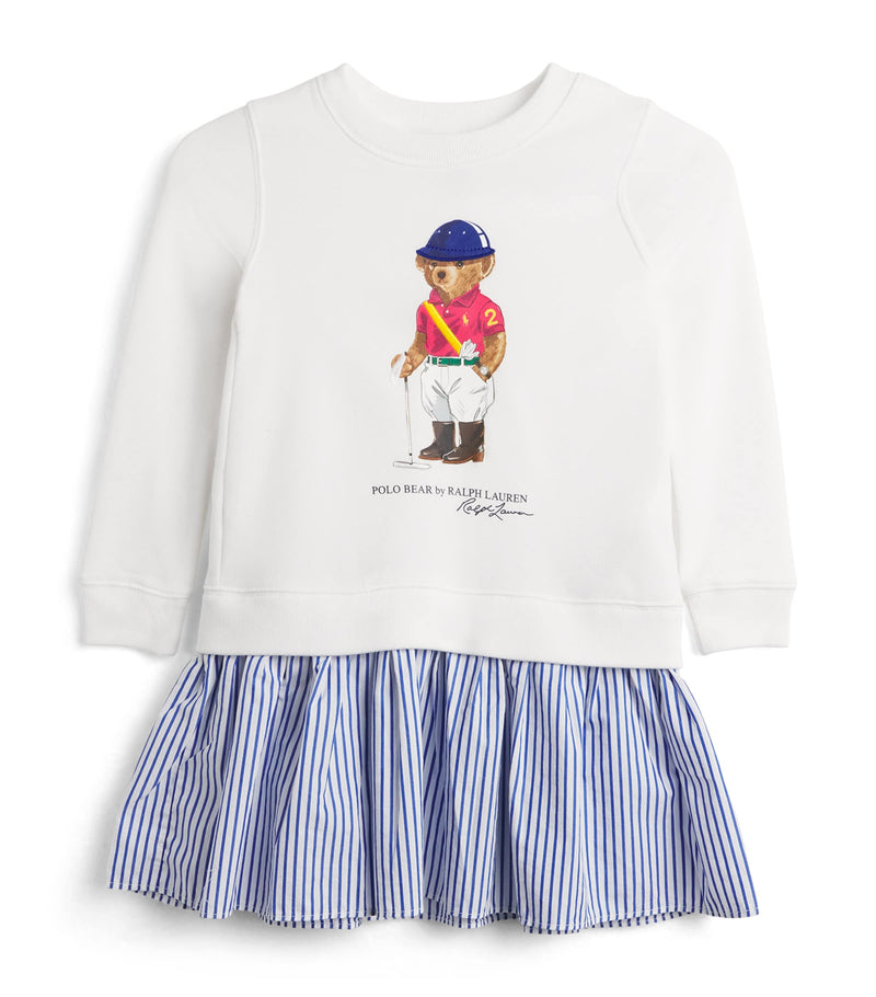 Ralph Lauren Kids Cotton Polo Bear Dress 7-14 Years, imported from the UK