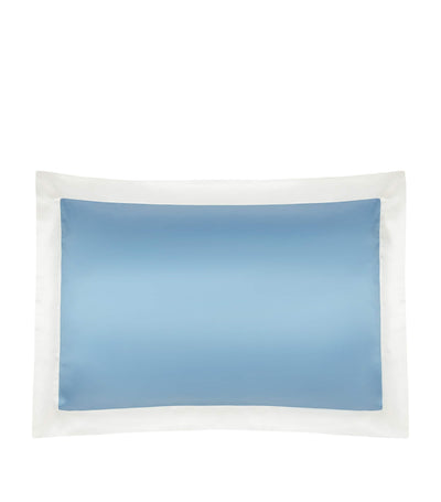 Harrods Gingerlily Silk Standard Pillowcase Summerhill Blue Bed Linen 50cm x 70cm- Buy online at McGrocer