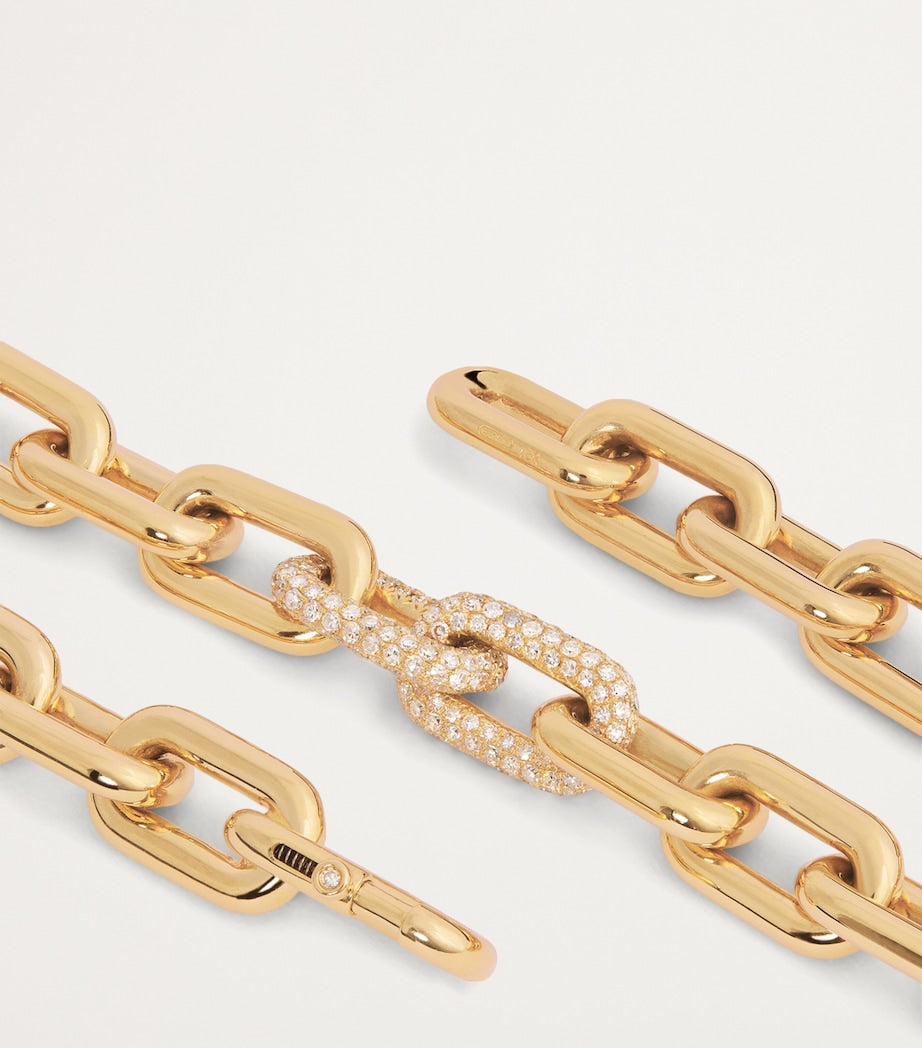 SHAY yellow gold diamond pave necklace, UK version