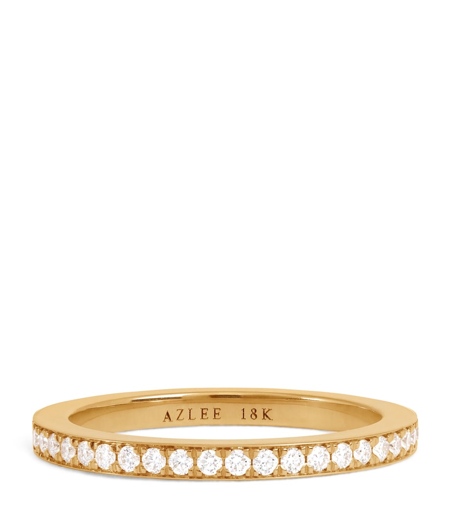 Azlee yellow gold diamond eternity ring, imported from the UK