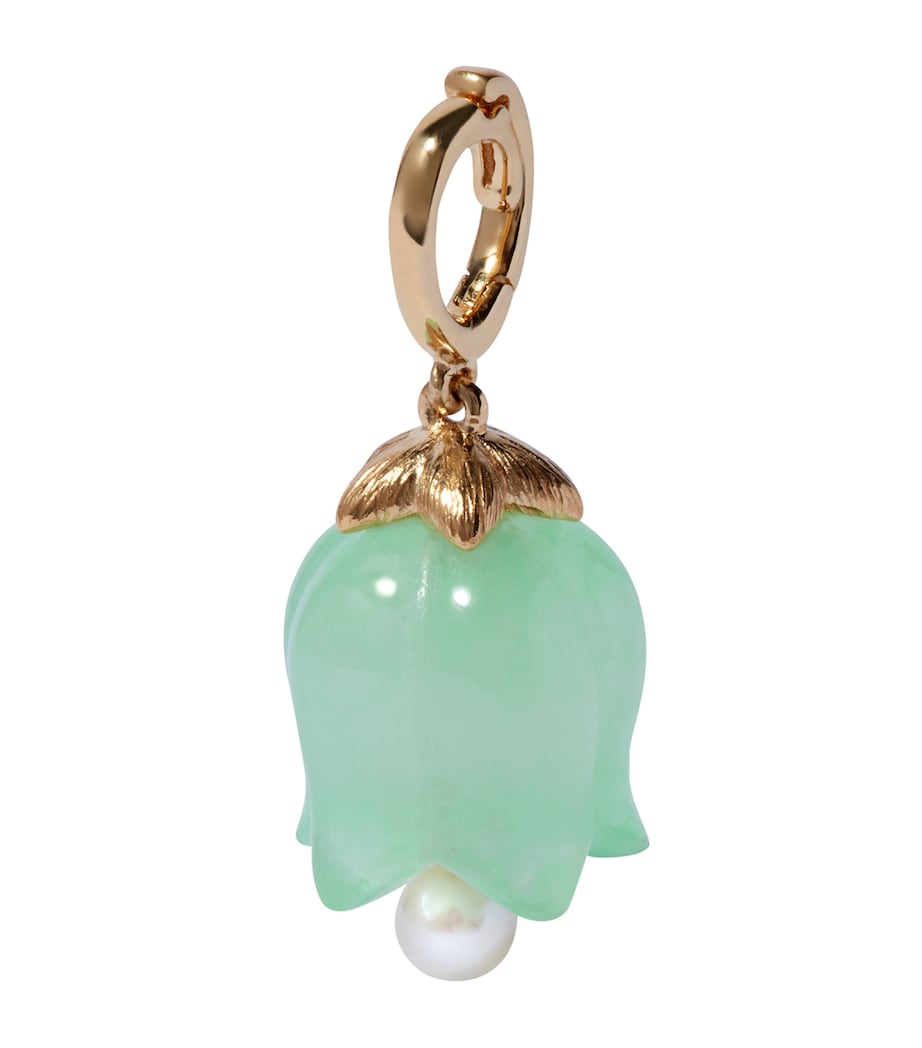 Annoushka yellow gold and jade tulip charm, imported from the UK