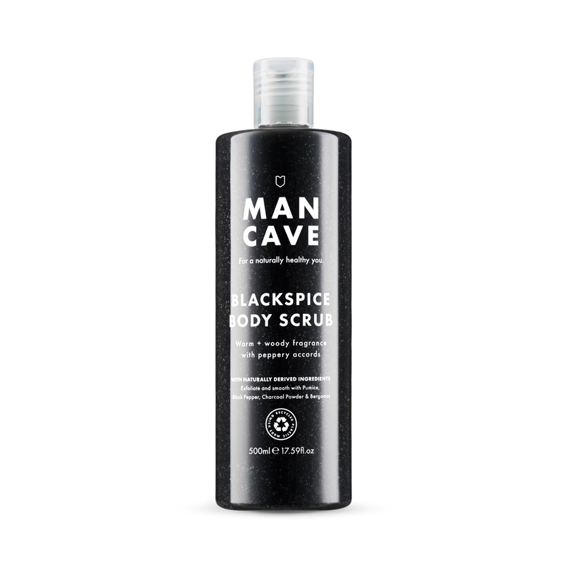 Mancave Blackspice body scrub 500ml, imported from the UK