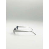 SVNX oval geometric white sunglasses, imported from the UK