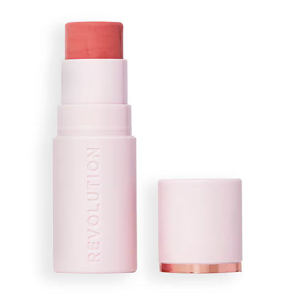 Revolution Skin Silk Marble Blush Stick Peachy Pink, imported from the UK