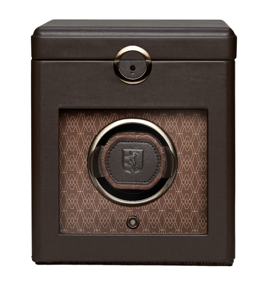 WOLF Earth watch winder in apple leather, automatic watch accessory (British brand)