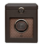 WOLF Earth watch winder in apple leather, automatic watch accessory (British brand)