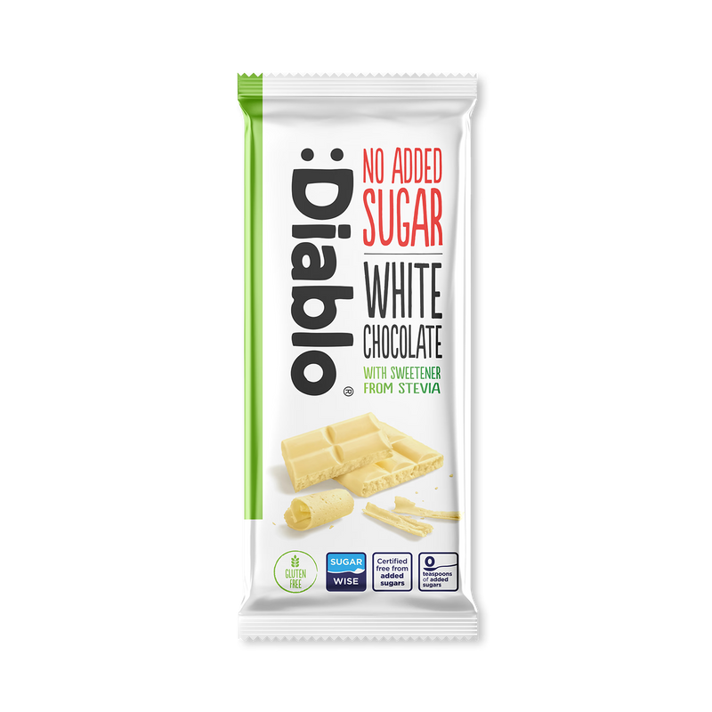 Diablo no added sugar white chocolate bar 75g (British brand)