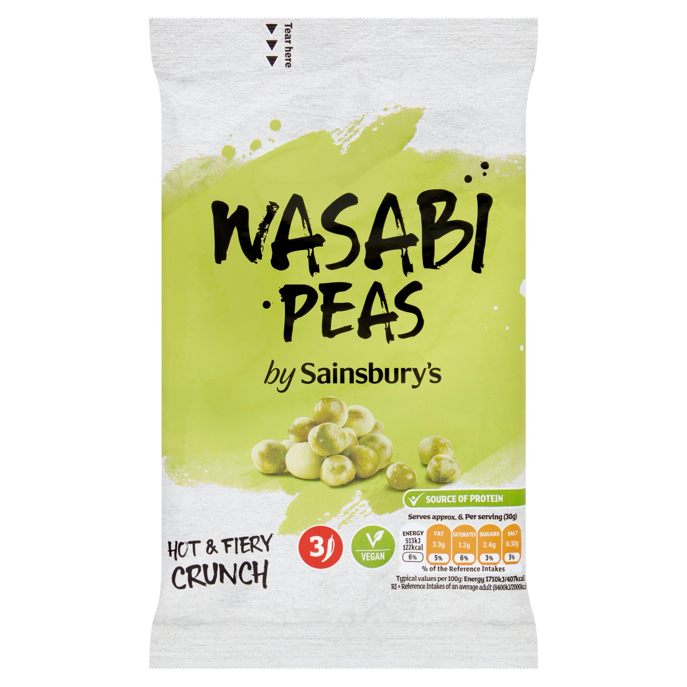 Sainsbury's Wasabi Peas 200g Lunchbox snacking Sainsburys   