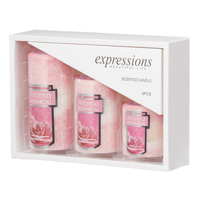 Superdrug Livingandhome 3pcs Rose Scented Cylindrical Candle Set- Buy online at McGrocer