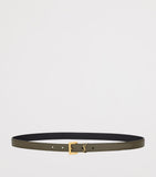 Saint Laurent leather monogram belt gold-toned buckle - British product