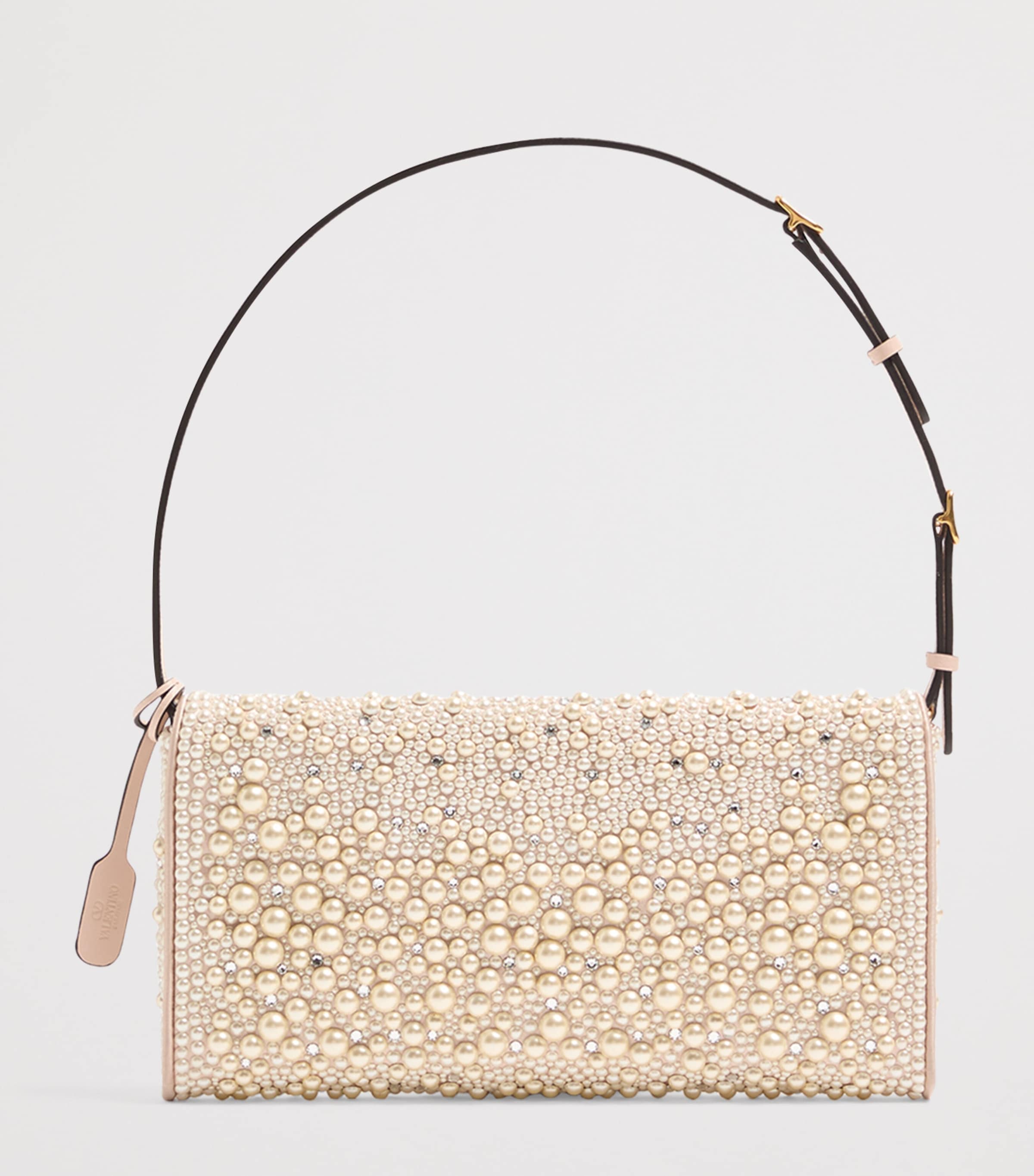 Valentino Garavani beaded vain soft shoulder bag, imported from the UK