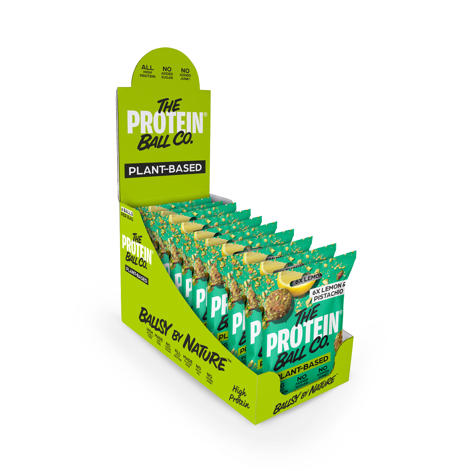 Ballsy plant-based energy balls Lemon & Pistachio case of 10 (British brand)