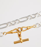 Tilly Sveaas medium sterling silver T-bar clipt necklace (British brand)