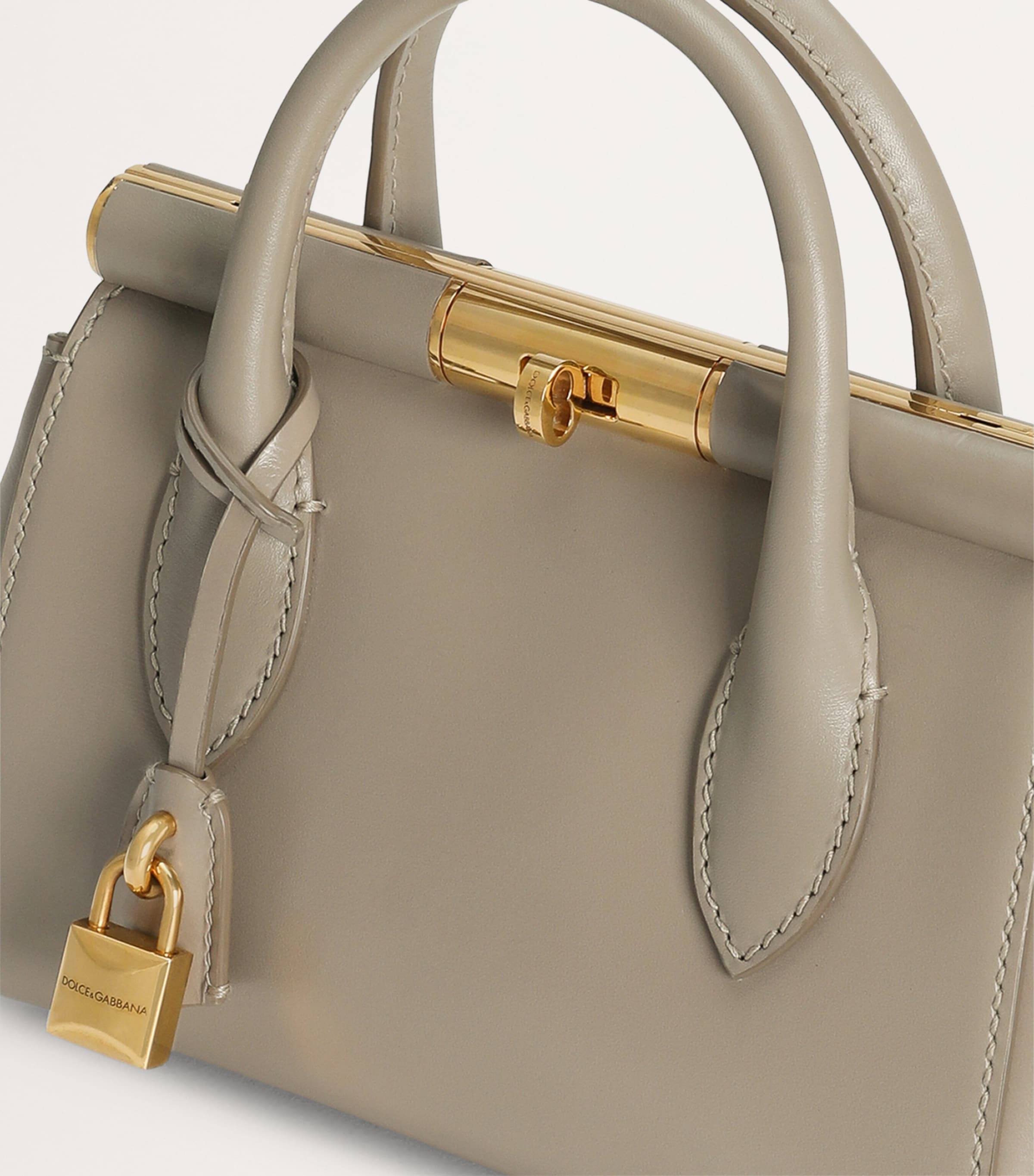 Dolce&Gabbana leather top-handle bag gold-tone hardware, imported from the UK