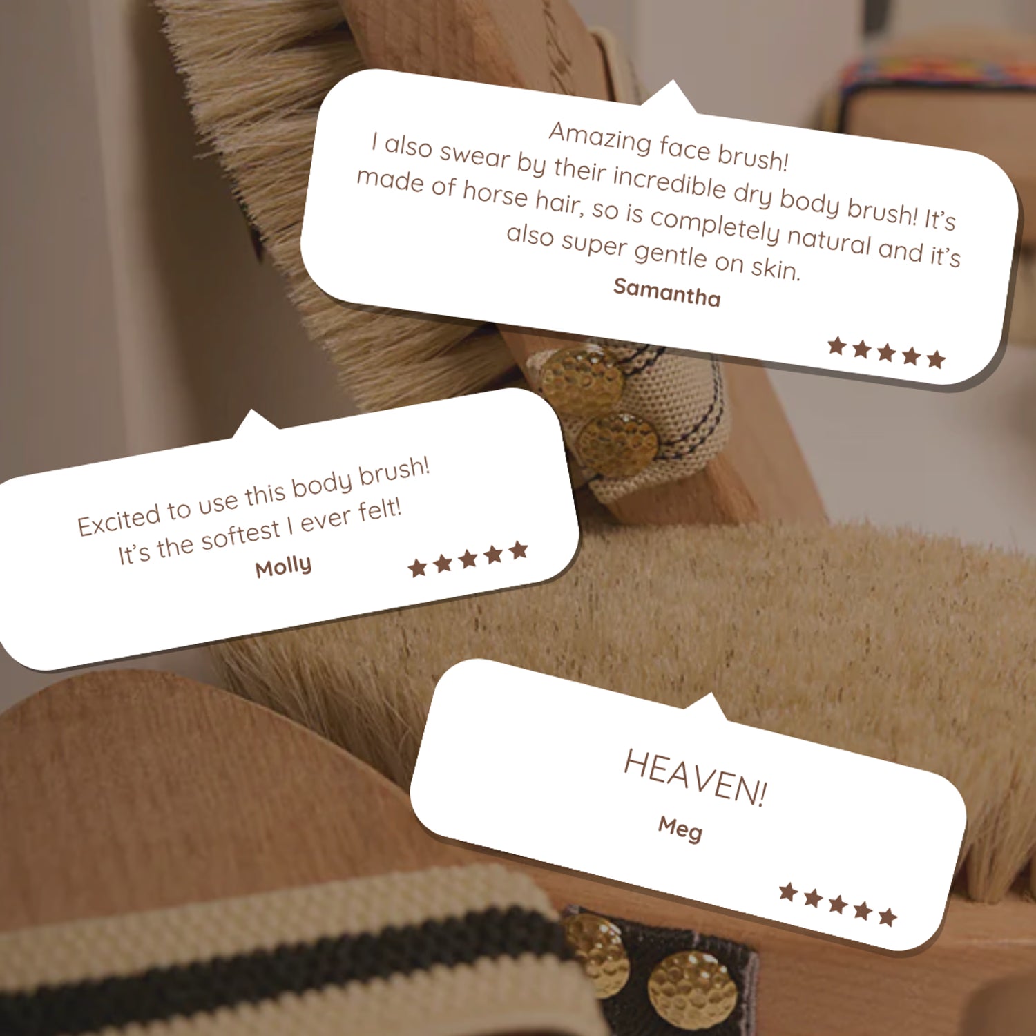 Vegan cactus bristle dry body brush - British product
