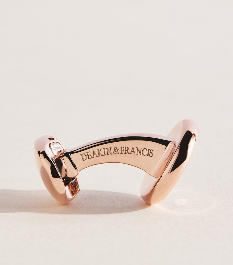 Deakin & Francis Manschettenknöpfe Roségold plattiert Diamant Onyx, UK Version