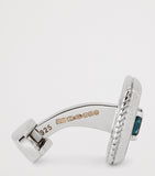 Tateossian sterling silver and topaz textured square cufflinks (British brand)