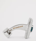 Tateossian sterling silver and topaz textured square cufflinks (British brand)
