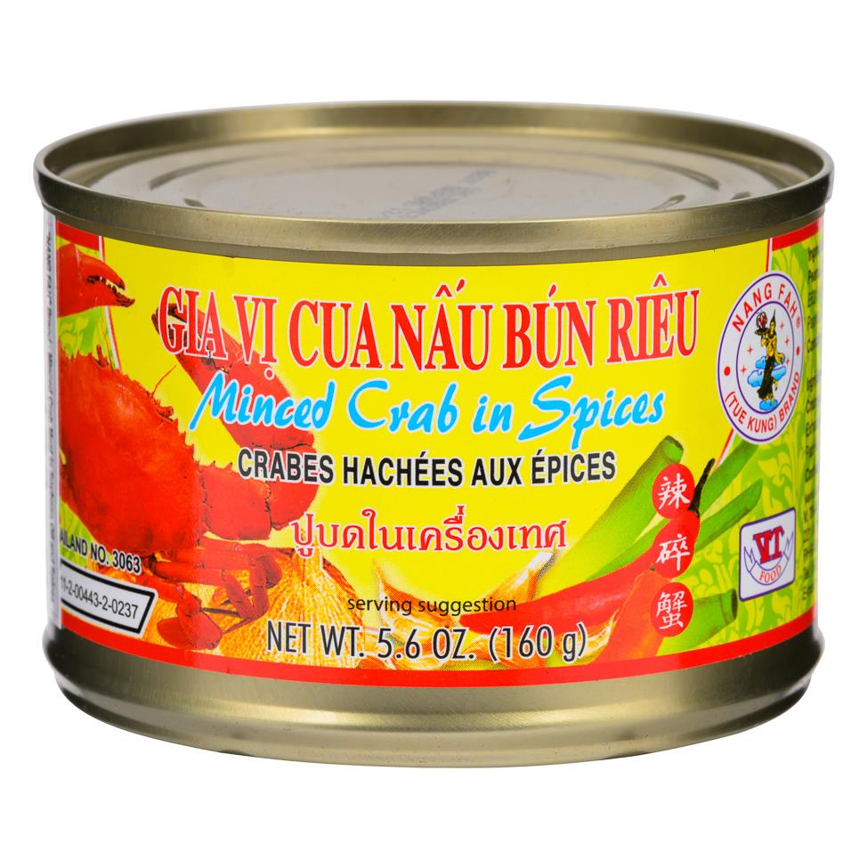 Nang Fah minced crab in spices, imported from the UK
