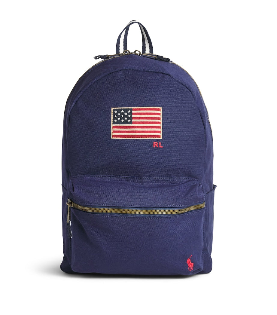 Ralph Lauren Kids canvas American flag backpack, UK version