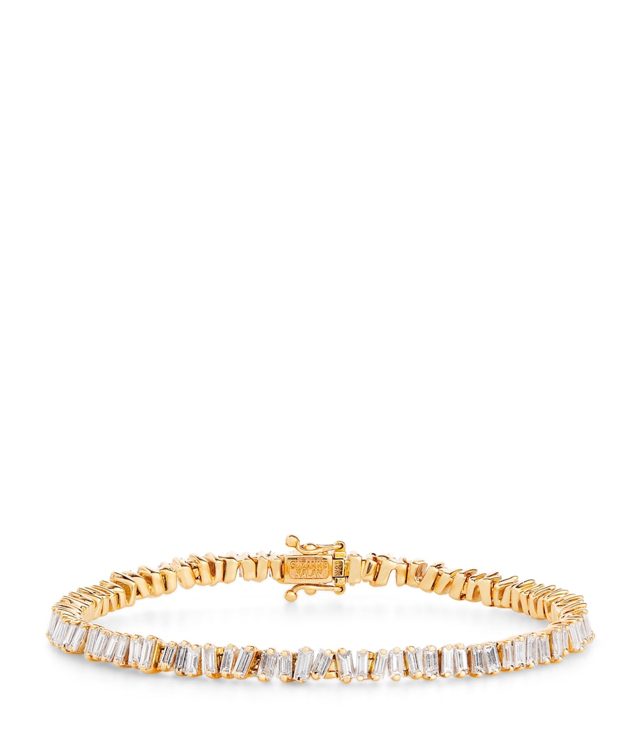 Suzanne Kalan rose gold diamond tennis bracelet - British product