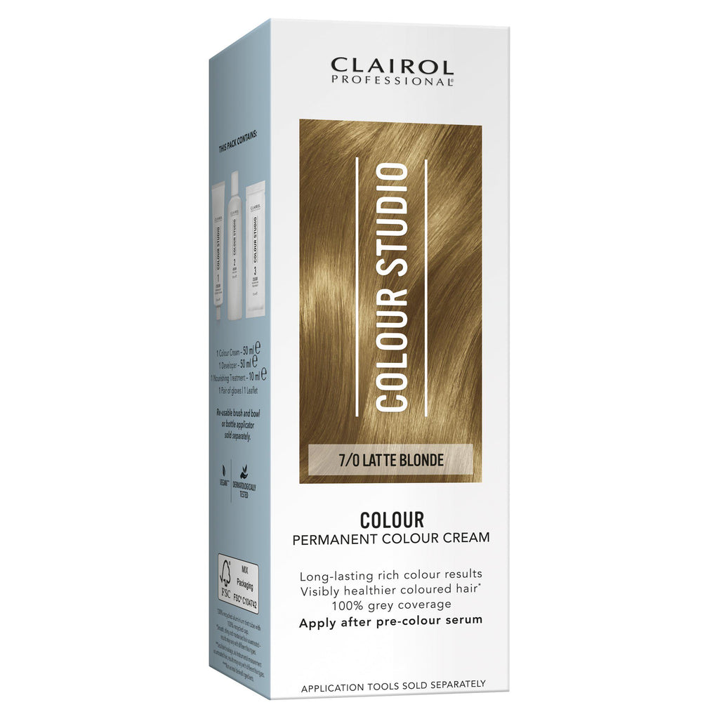 Clairol Professional Colour Studio 7/0 Latte Blonde Permanent Colour Cream