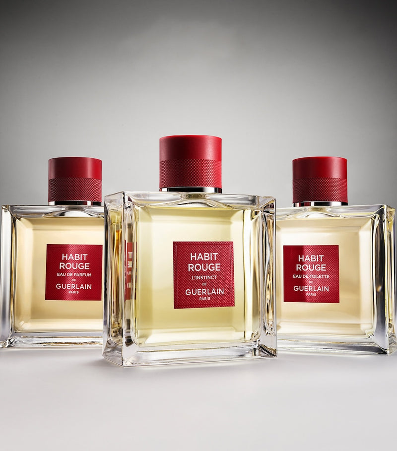 Guerlain Habit Rouge EDT gift set 100ml with shower gel - British product