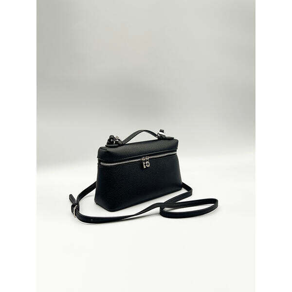 SVNX crossbody satchel in black faux leather (British brand)