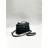 SVNX crossbody satchel in black faux leather (British brand)
