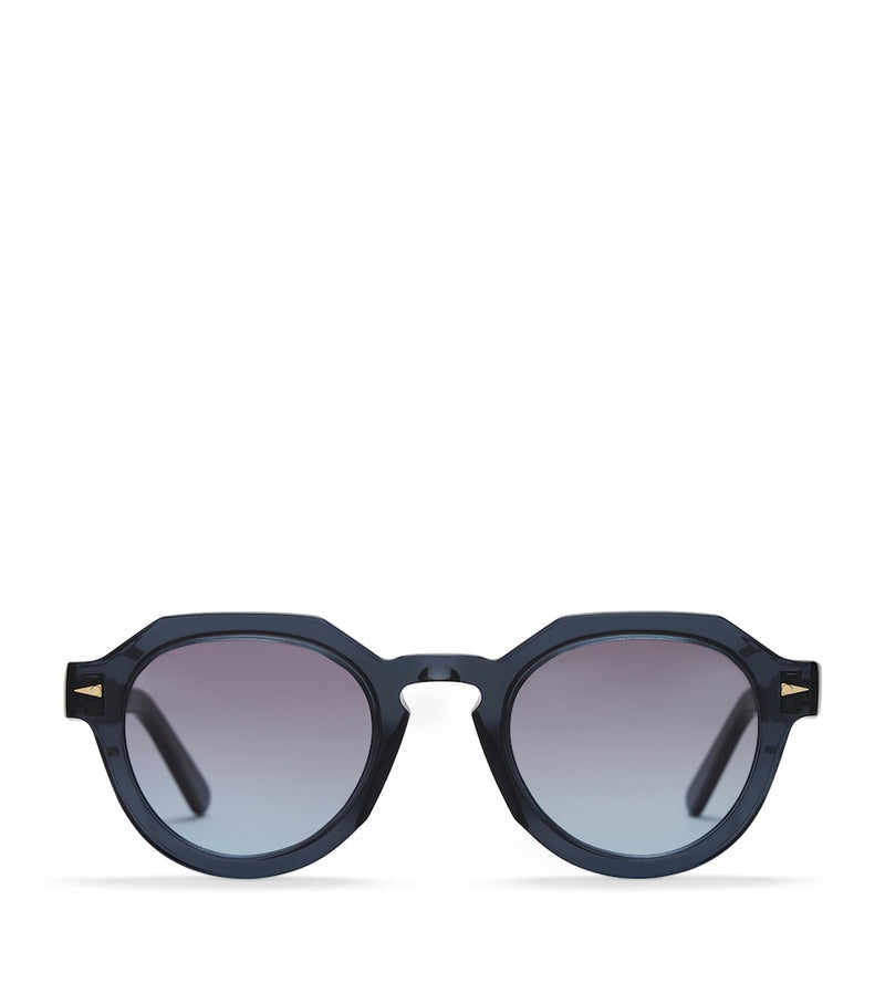 Ahlem Grenelle round acetate sunglasses with flat top lenses (British brand)