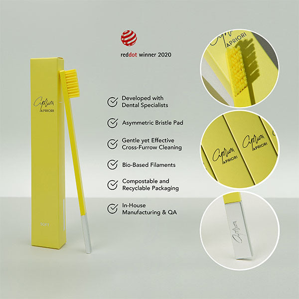 Apriori Soft Toothbrush Sunflower Yellow Silver - British product