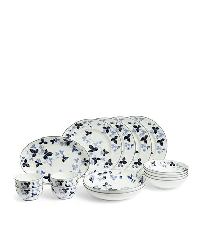 Harrods Wedgwood Wild Strawberry Inky Blue 15-Piece Dinner Set- Buy online at McGrocer