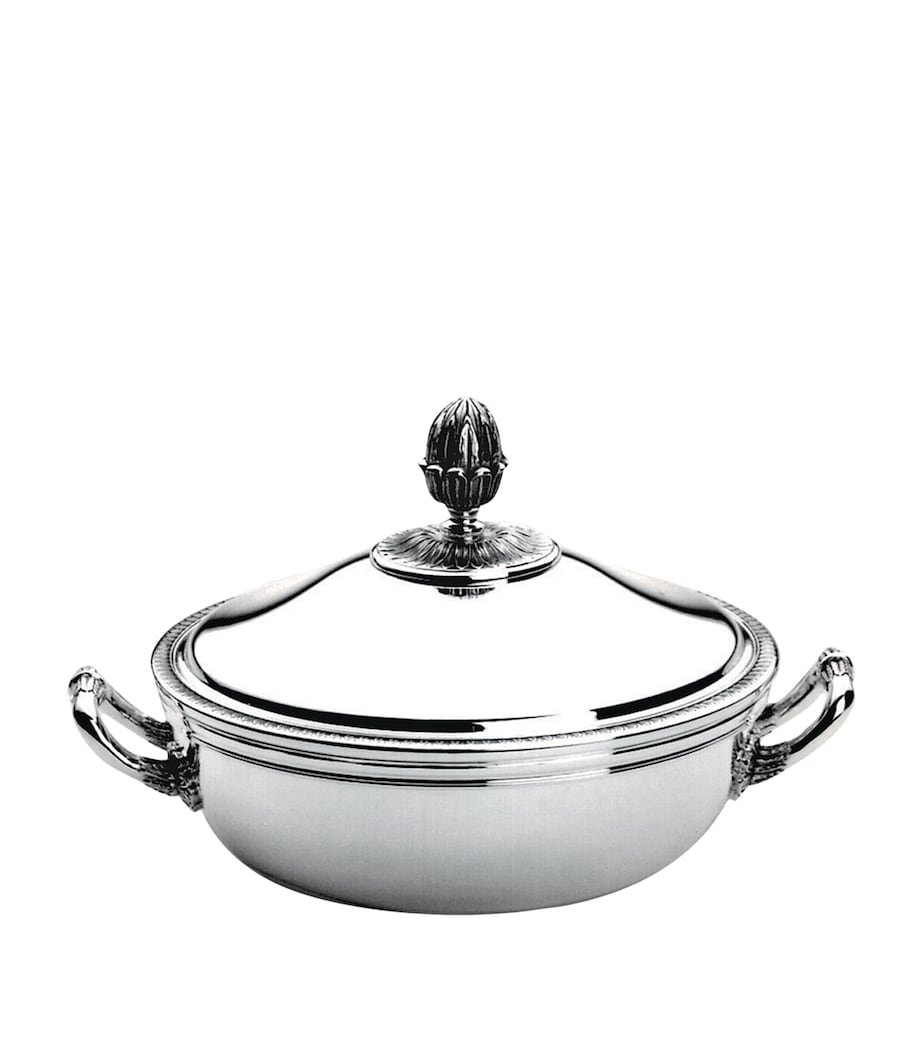 Christofle silver-plated Malmaison covered dish 21cm - British product
